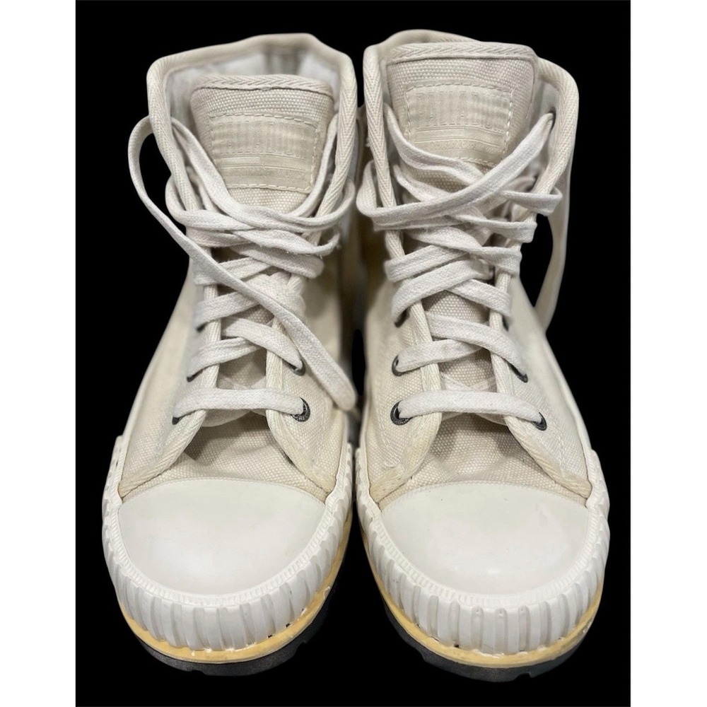 Palladium White Canvas High Top Boots Lug Sole Streetwear EU 42 US 9 Gorpcore
